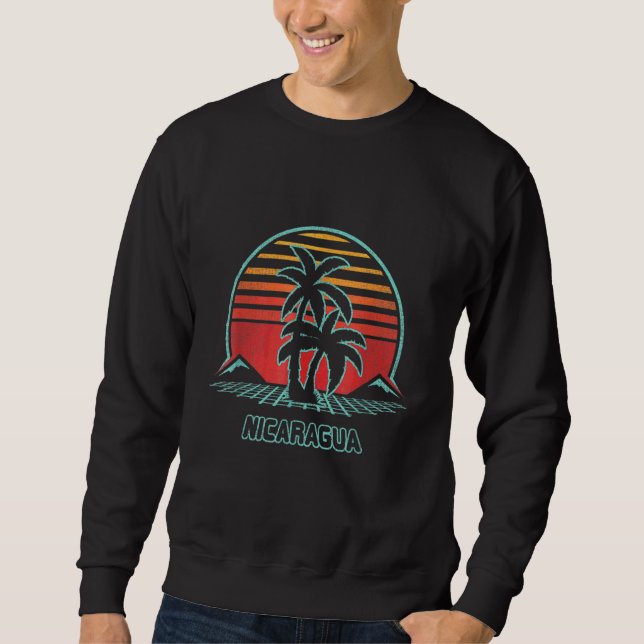 Nicaragua Retro Vintage 80s Style Sweatshirt (Front)
