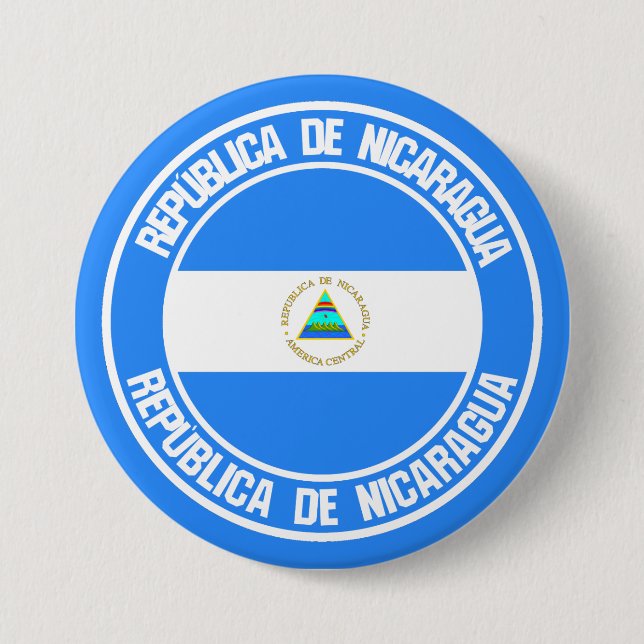 Nicaragua Round Emblem 7.5 Cm Round Badge (Front)