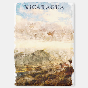 Nicaragua Scenery Watercolor Travel Magnet
