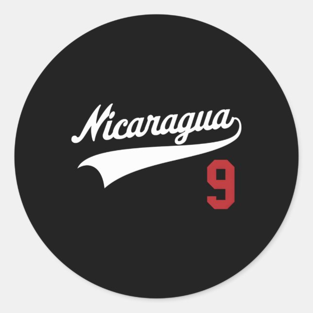 Nicaragua Soccer Baseball Beisbol 9 Classic Round Sticker (Front)