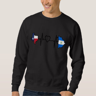 Nicaragua Texas Heartbeat Texan Nicaraguan Flag Sweatshirt