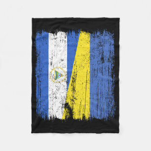 Nicaragua Ukraine Half Flag Nicaraguan Ukrainian H Fleece Blanket