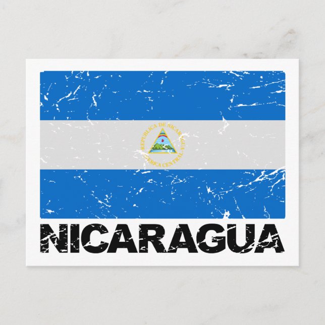 Nicaragua Vintage Flag Postcard (Front)