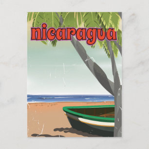 Nicaragua vintage travel poster. postcard