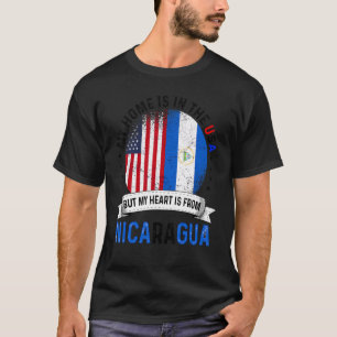 Nicaraguan American Patriot Heart Is From Nicaragu T-Shirt