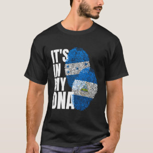 Nicaraguan And Honduran Mix Dna Flag Heritage T-Shirt