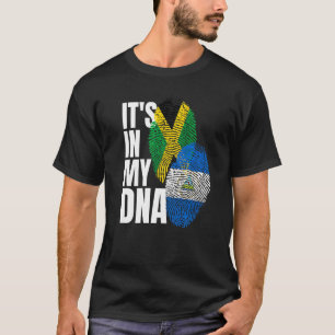 Nicaraguan And Jamaican Mix Flag Dna Heritage T-Shirt