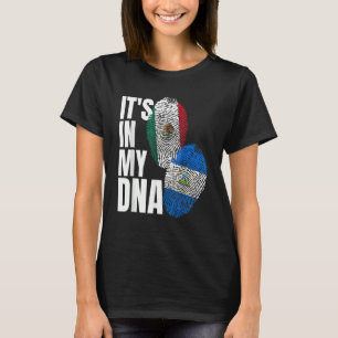 Nicaraguan And Mexican DNA Flag Heritage T-Shirt