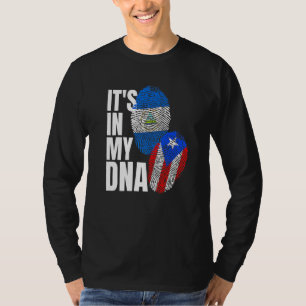 Nicaraguan And Puerto Rican DNA Flag Heritage T-Shirt