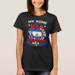 Nicaraguan Flag  My Heart Is From Nicaragua Premiu T-Shirt
