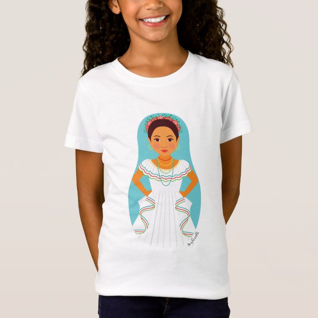 Nicaraguan Matryoshka Girls' T-Shirt (Front)