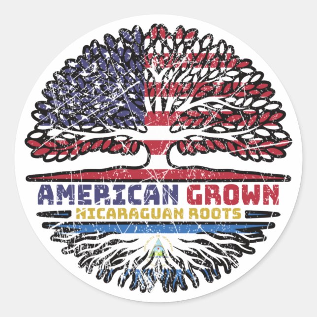Nicaraguan Nicaragua US American USA United States Classic Round Sticker (Front)