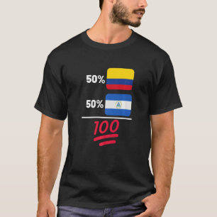 Nicaraguan Plus Colombian Mix Flag Heritage T-Shirt
