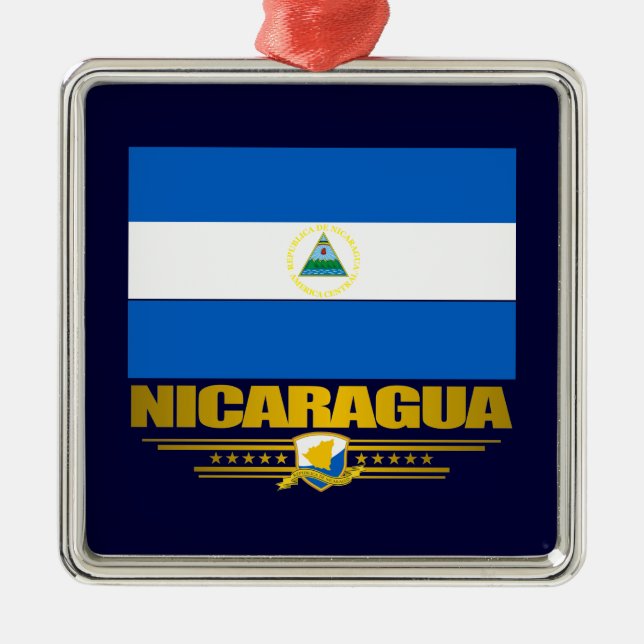 "Nicaraguan Pride" Metal Tree Decoration (Front)