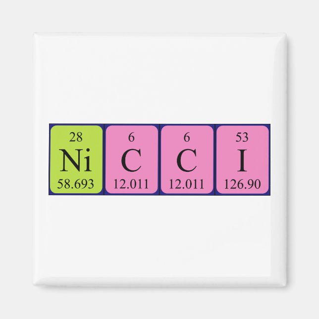 Nicci periodic table name magnet (Front)