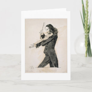 Niccolo Paganini (1782-1840) Playing the Violin, 1 Card