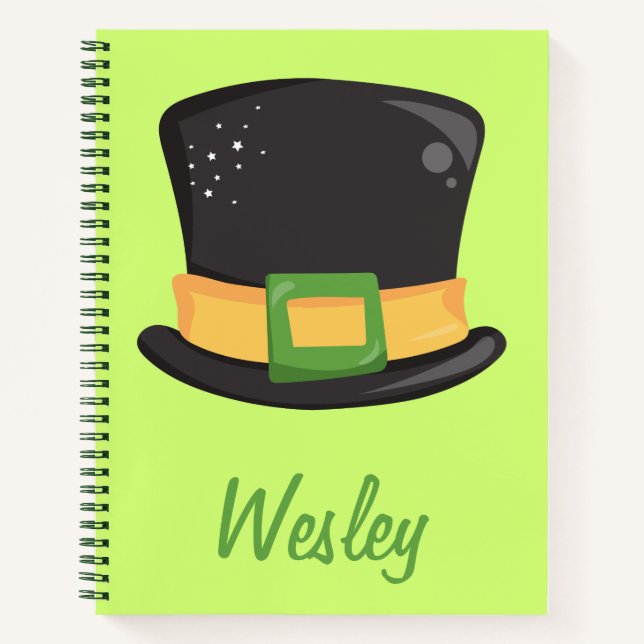 Nice and Lovely St. Patrick's Day hat Notebook (Front)