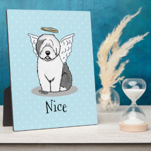 Nice Angel Old English Sheepdog (Grey 1) - Cute Plaque