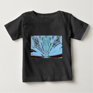 Nice Beautiful Aqua Blue Amazing Floral Motif Art Baby T-Shirt