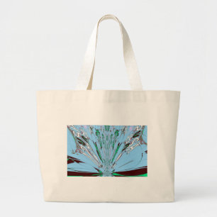 Nice Beautiful Aqua Blue Amazing Floral Motif Art Large Tote Bag