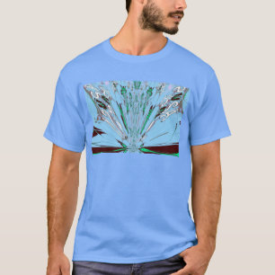 Nice Beautiful Aqua Blue Amazing Floral Motif Art T-Shirt