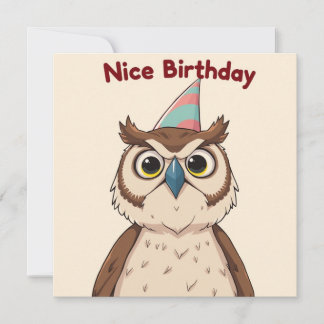 Nice Birthday Card - Owl Edition