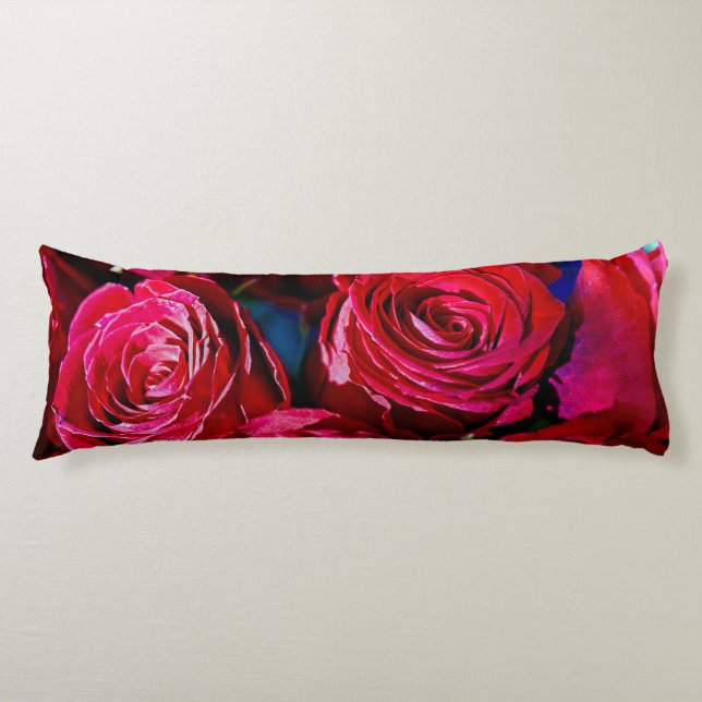 Nice Bunch Of Red Roses Body Cushion (Front)