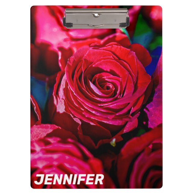 Nice Bunch Of Red Roses Clipboard (Front)