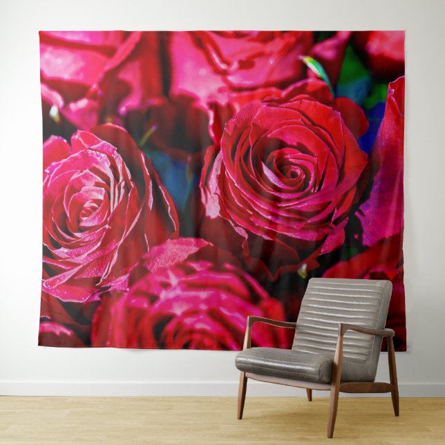 Nice Bunch Of Red Roses Tapestry (In Situ (Horizontal))