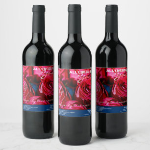 Nice Bunch Of Red Roses Wine Label