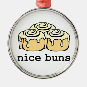 Nice Buns Cinnamon Roll Funny Cartoon Design Metal Tree Decoration