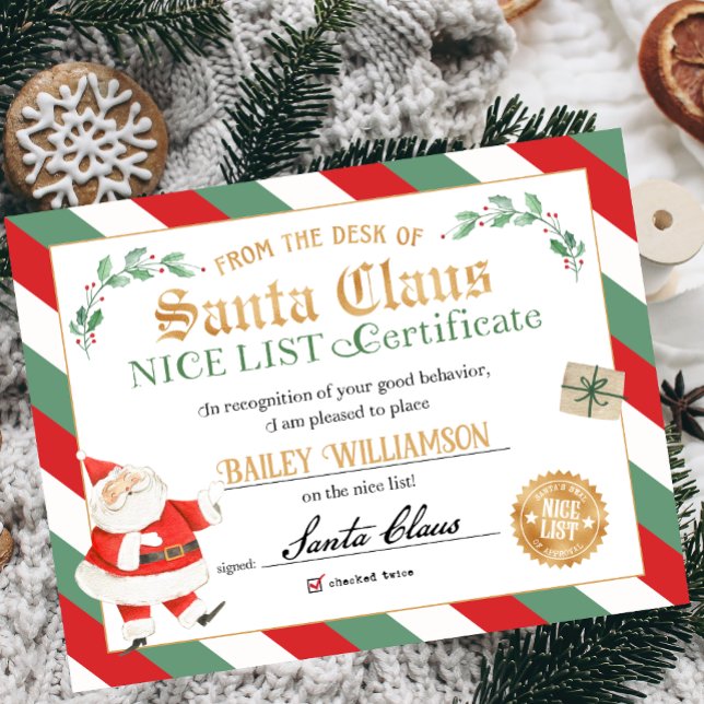 Nice Certificate Approved Santa Claus  Poster (Creator Uploaded)