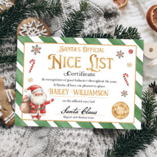 Nice Certificate from Santa Approved Checked Twice Invitation