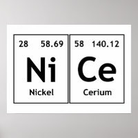 NiCe Chemistry Periodic Table Words Element Symbol