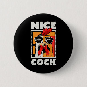 Nice Chicken Rooster Wear Sungles  6 Cm Round Badge