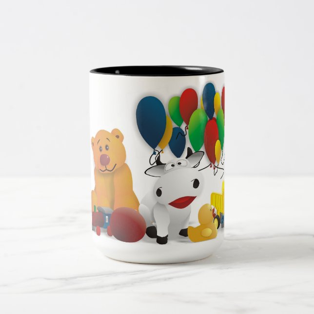 nice child motive Two-Tone coffee mug (Center)