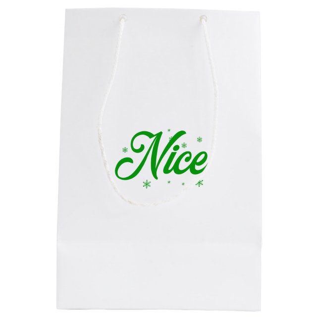Nice Christmas Couple Medium Gift Bag (Back)