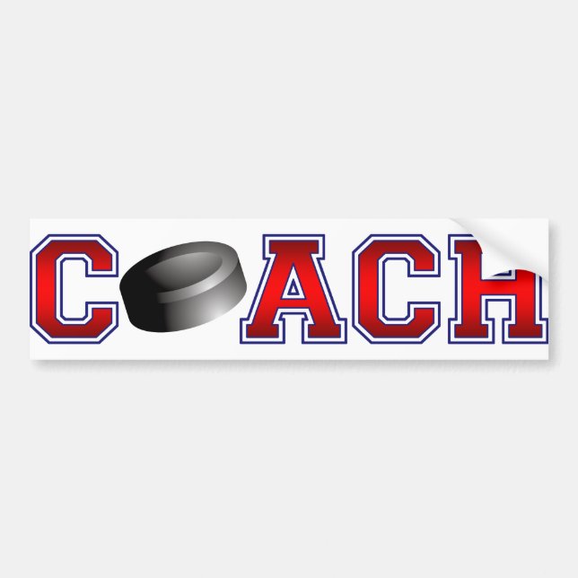 Nice Coach Hockey Insignia Bumper Sticker (Front)