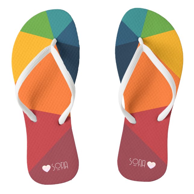 Nice colourful Triangles Pattern Jandals (Footbed)