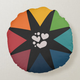 Nice colourful Triangles Pattern Round Cushion