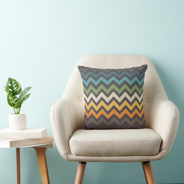 Nice colourful zigzag pattern  cushion (Chair)