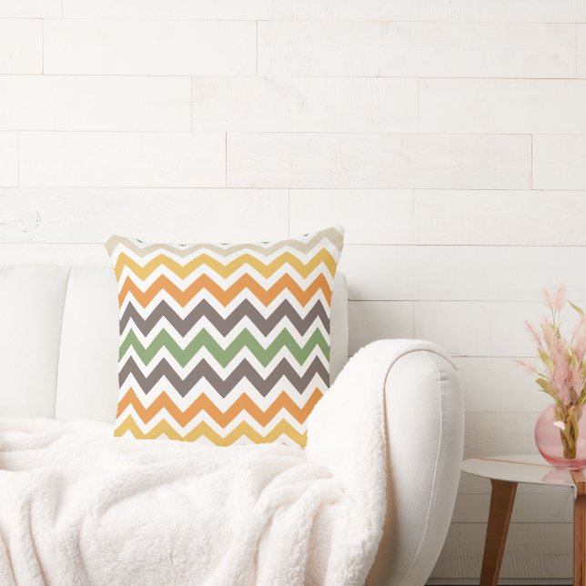 Nice colourful zigzag pattern cushion (Couch)