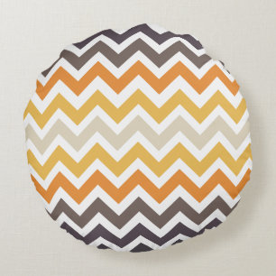 Nice colourful zigzag pattern round pillow