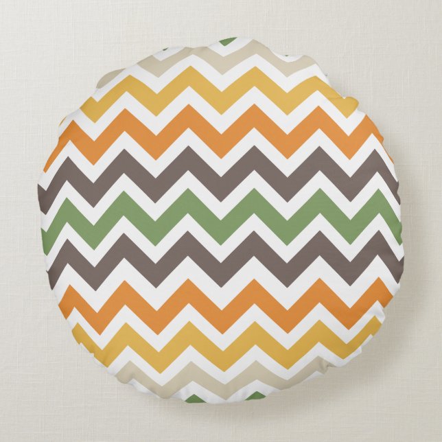 Nice colourful zigzag pattern round pillow (Back)