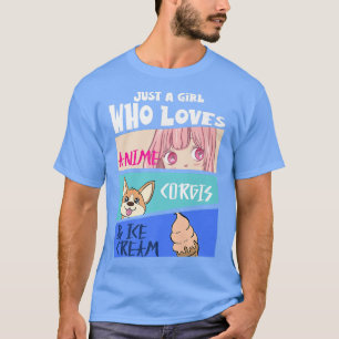 Nice Corgi Dog Lover Tshirt Corgi Anime And Ice Cr