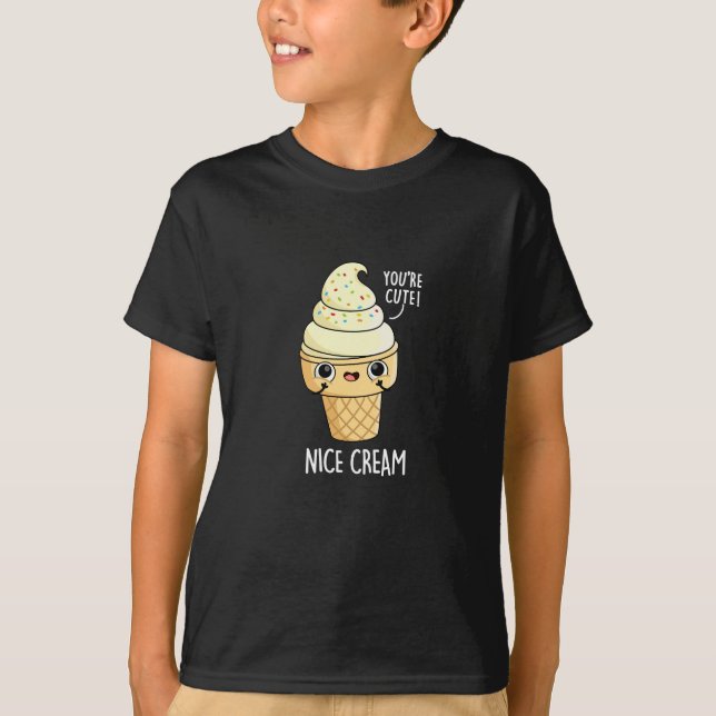 Nice Cream Funny Ice Cream Pun Dark BG T-Shirt (Front)