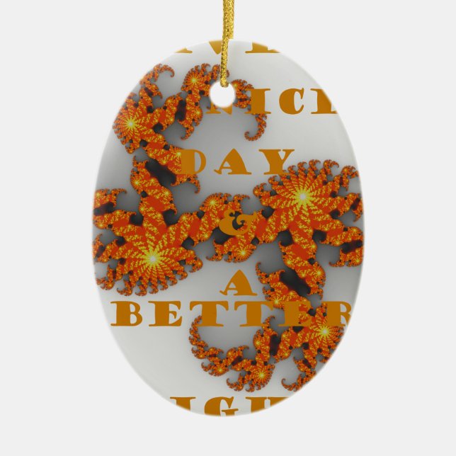 Nice Day and a Better Night Ceramic Tree Decoration (Front)