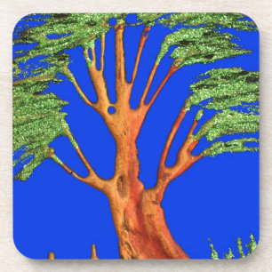 Nice Day Eco Blue Green Acacia Tree. Coaster