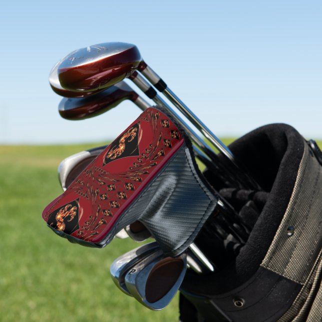 "Nice Day" Energy Golf Head Covers: Vibrant Red Fr Golf Head Cover (In Situ)
