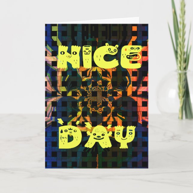 Nice Day Greeting Card Vertical Template (Front)